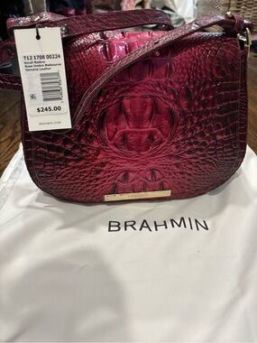 Brahmin Small Nadine Crossbody in Rose Ombre Croc